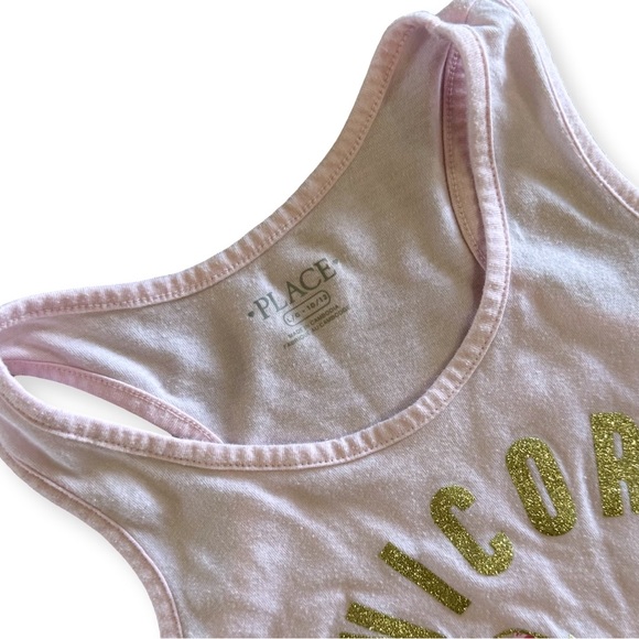 Unicorn Racerback Tanks Girl’s 10/12 Glitter Sequins Crochet Accents Justice - Picture 9 of 11